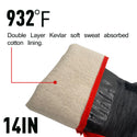14 "932 ° F Barbecue Gloves And 18" 3-Wire Barbecue Brush Set