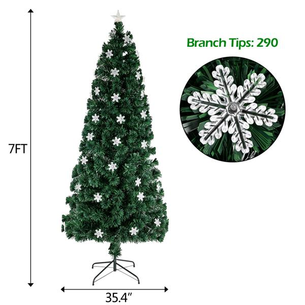 7FT 290 Branches Small Light Fiber Optic Christmas Tree