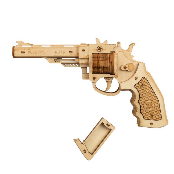 3D Wooden Puzzle Games Revolver Model Building Kits Toys