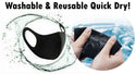 5-Pack Black Face Mask Reusable Washable Cover Mask
