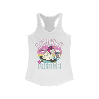 Buy solid-white Saturday Freedom Racerback Tank Top