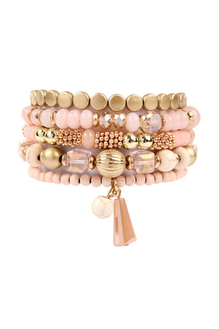 Buy pink Hdb1512 - Multibeads Stretch Bracelet