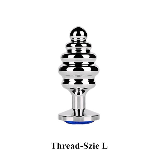 Stainless Steel Butt Plug Anal Massager Spiral Beads Stimulation Thread Anal Plug Anus Sex Toy for Adult Couples SM Products