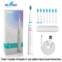 Seago Sonic Electric Toothbrush Tooth Brush USB Rechargeable Adult Waterproof Ultrasonic Automatic 5 Mode With Travel Case