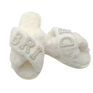 BRIDE/WIFEY Plush Slippers - Webster.direct