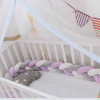 Buy gray-white-purple 3M Baby Bed Bumper Braid
