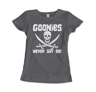 Buy charcoal The Goonies Never Say Die Distressed Design T-Shirt