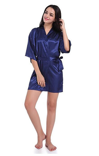 Buy as-the-photo-show2 Large Size Satin Night Robe