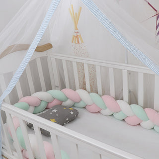Buy pink-white-mint 3M Baby Bed Bumper Braid