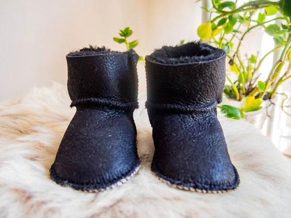 Baby Black Sheepskin Boots