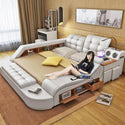 king size leather soft bed bedroom furniture tatami smart soft bed  2