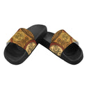 Men's Brown Slides, Paisley Print Slip-On Sandals