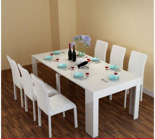 Buy 1table-6chair Stretch table. Fold the dining table and chairs.